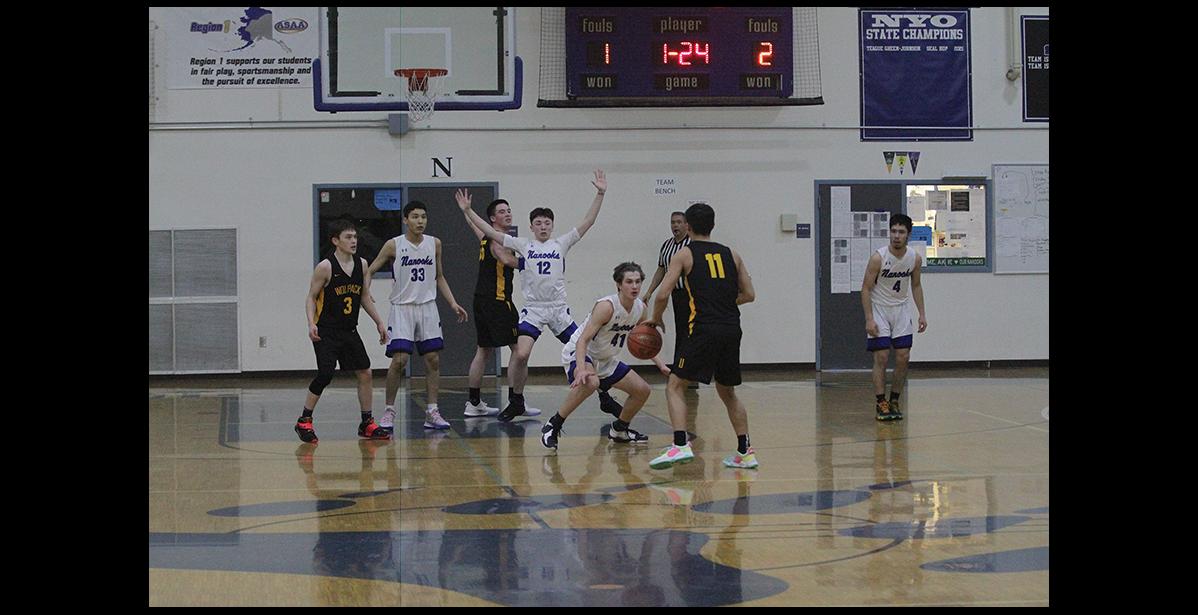 Photo by Peter Loewi SUBWAY SHOWDOWN— The Nome Nanooks emerged victorious in the Subway Showdown Basketball event, held on January 6 through 8 in Nome.